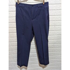 Lauren Ralph Lauren Women's 12 Navy Blue Cotton Blend Pant
